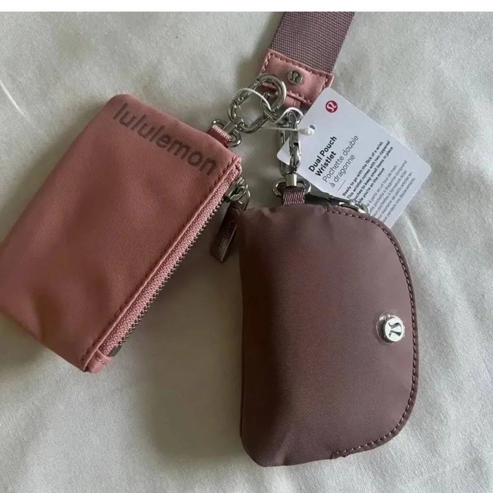 NWT 🍋 Lululemon Wisteria Purple and Twilight Pink Dual Pouch Wristlet